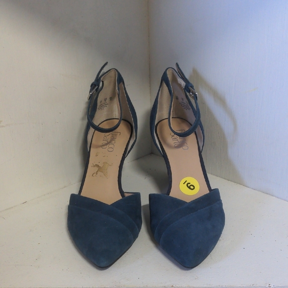 Franco Sarto Navy Suede Heels - Picture 1 of 6